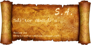 Sátor Abdiás névjegykártya